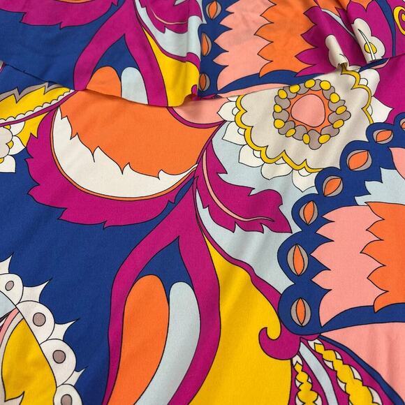 Trina Turk Sevilla Ruffle Off the Shoulder Once Piece Swim Suit Colorful Size 14 - Picture 3 of 12